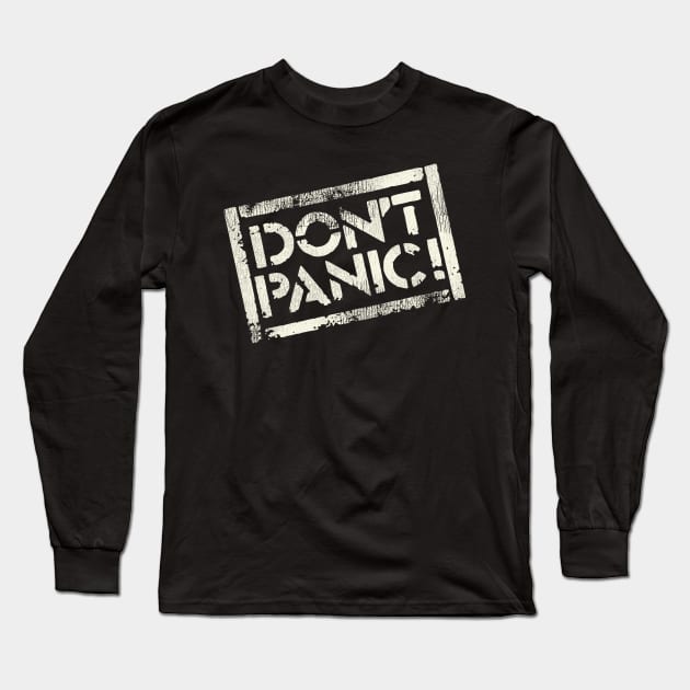 Don't Panic Long Sleeve T-Shirt by darklordpug